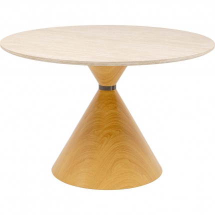 Eettafel Cono Travertino Ø120cm eik Kare Design