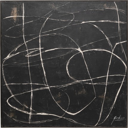 Schilderij Sketch 120x120cm zwart Kare Design