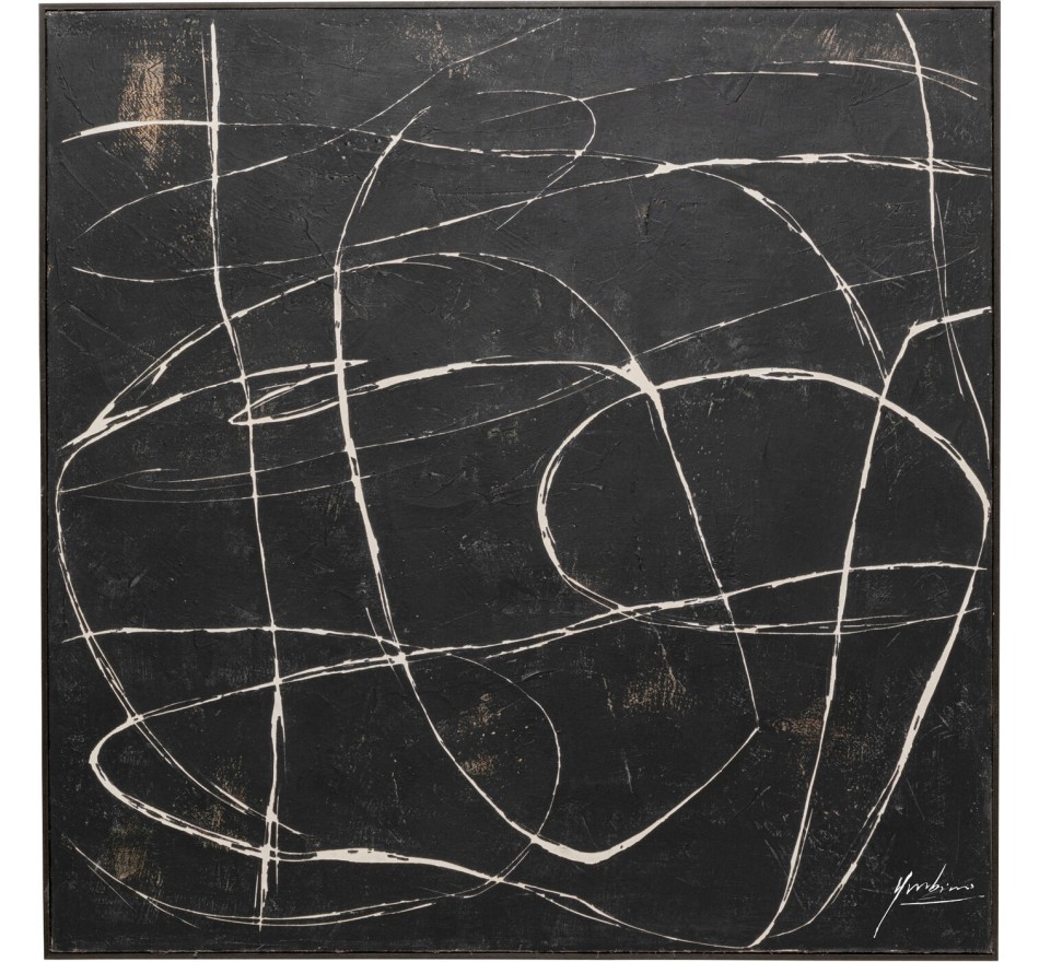 Schilderij Sketch 120x120cm zwart Kare Design
