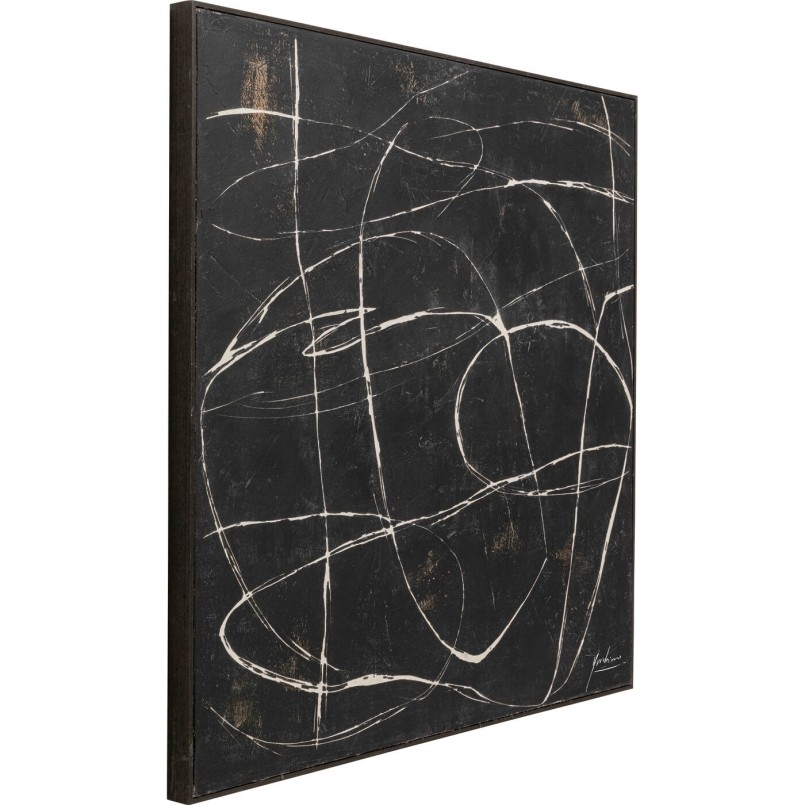 Tableau sur toile Sketch noir 120x120cm