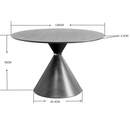 Eettafel Cono Ø120cm keramiek walnoot Kare Design