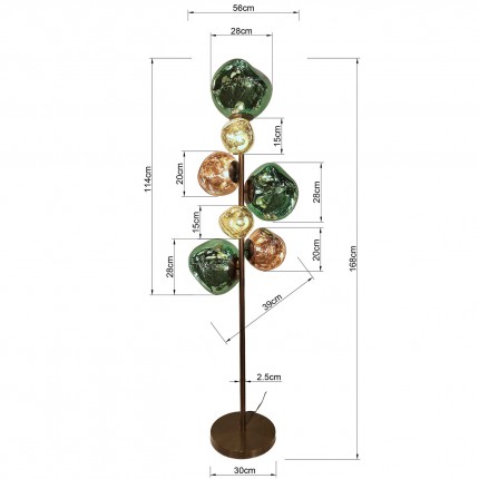 Floor Lamp Burbuja 168cm multicolored Kare Design