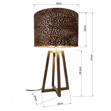 Tafellamp Wildlife 51cm Kare Design