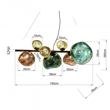 Pendant Lamp Burbuja multicolored Kare Design