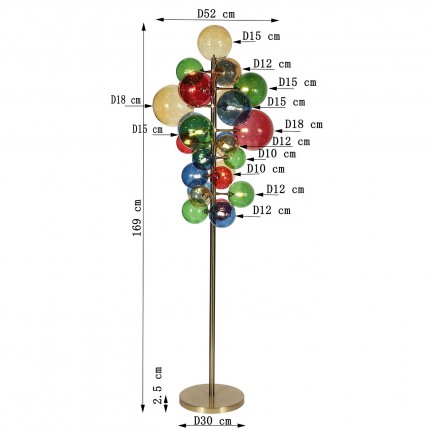 Vloerlamp Scala Balls veelkleurig 169cm Kare Design