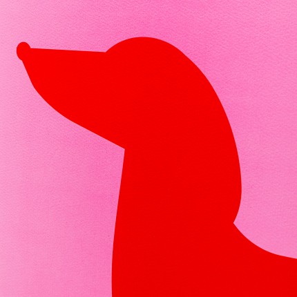 Canvas Picture dachshund red and pink (2/Set) Kare Design