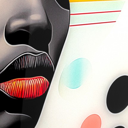 Glass Picture retro woman yellow 80x120cm Kare Design