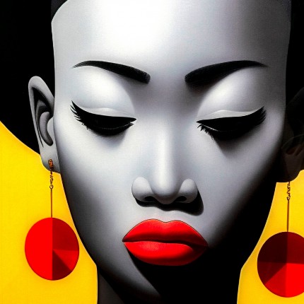 Wandfoto retro vrouwen rood en geel (2/Set) Kare Design