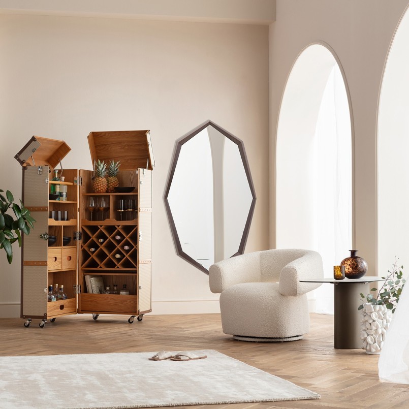 Wall Mirror Octagon 150x90cm coffee Kare Design