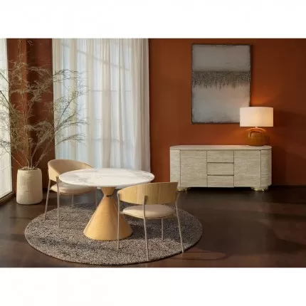 Eettafel Cono Ø120cm keramiek eik Kare Design