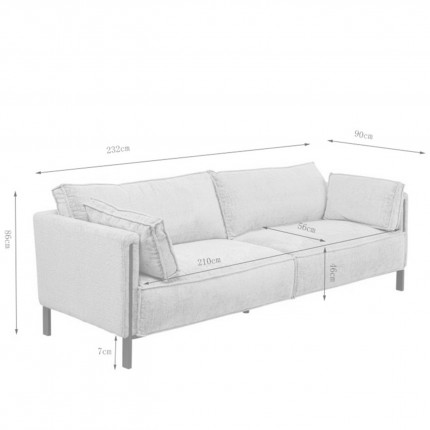 Sofa Victor 3-Zits beige Kare Design