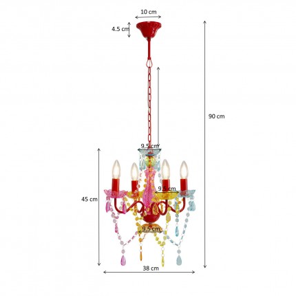 Hanglamp Starlight 4 armen Kare Design