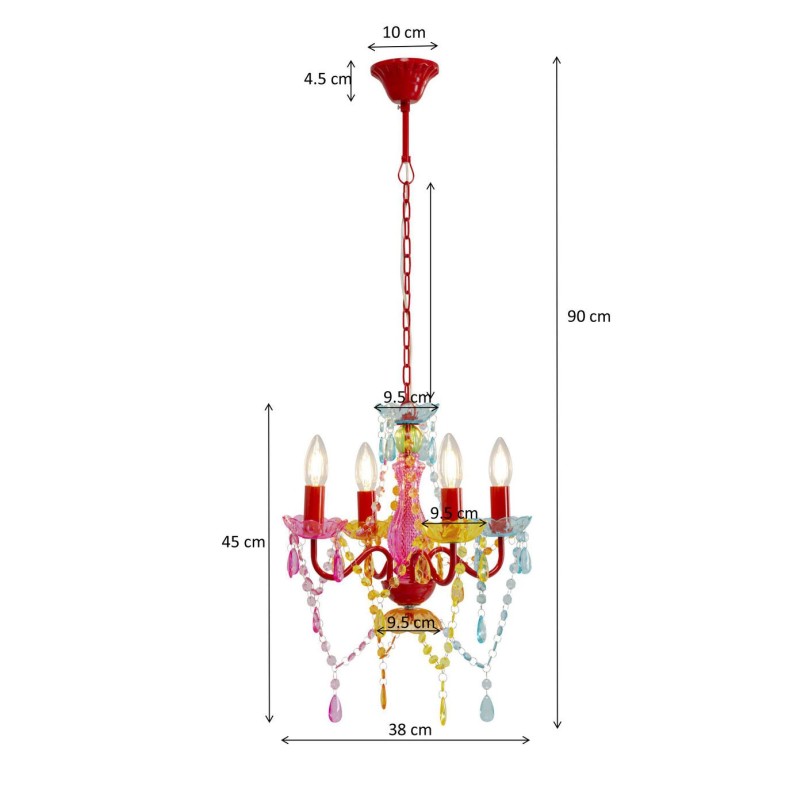 Hanglamp Starlight 4 armen Kare Design