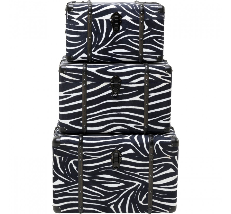 Koffer Wild Animal zebra (3/Set) Kare Design
