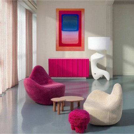 Fauteuil Glow Wave creme Kare Design