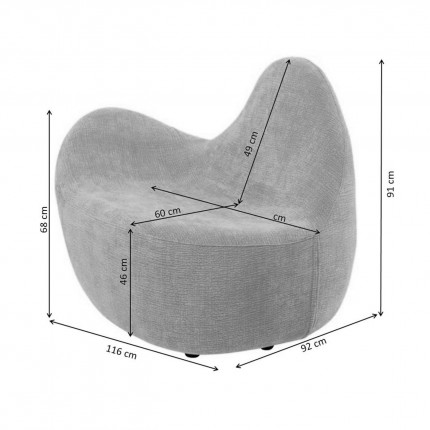 Fauteuil Glow Wave creme Kare Design