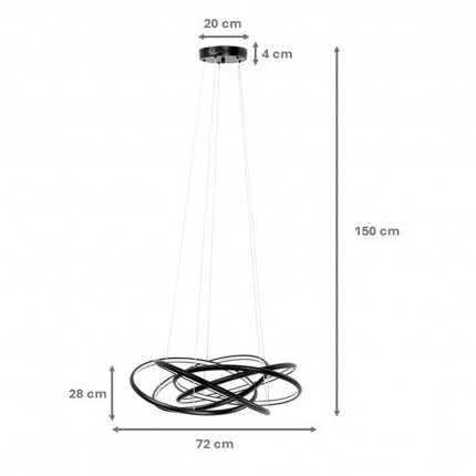 Hanglamp Saturn LED zwart Kare Design