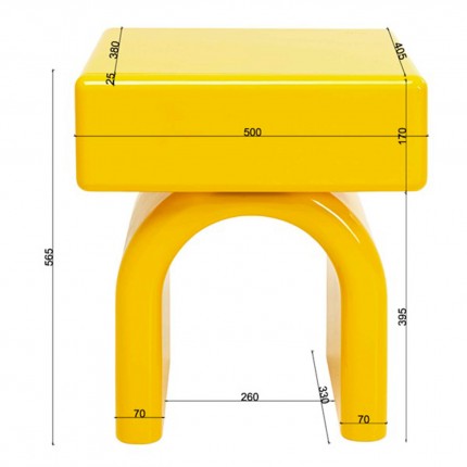 Nachtkastje Eliano 1 lade geel Kare Design