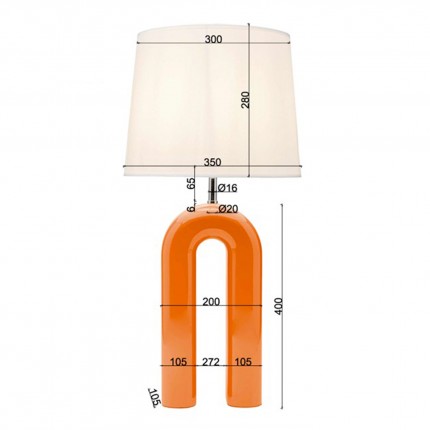 Tafellamp Eliano 53cm oranje Kare Design