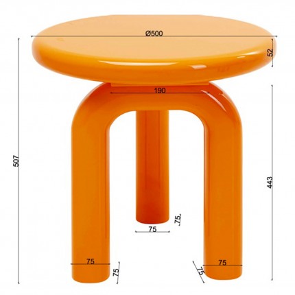 Side Table Eliano Ø50cm orange Kare Design