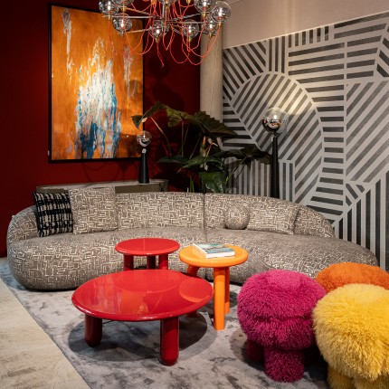 Bijzettafel Eliano Ø50cm oranje Kare Design