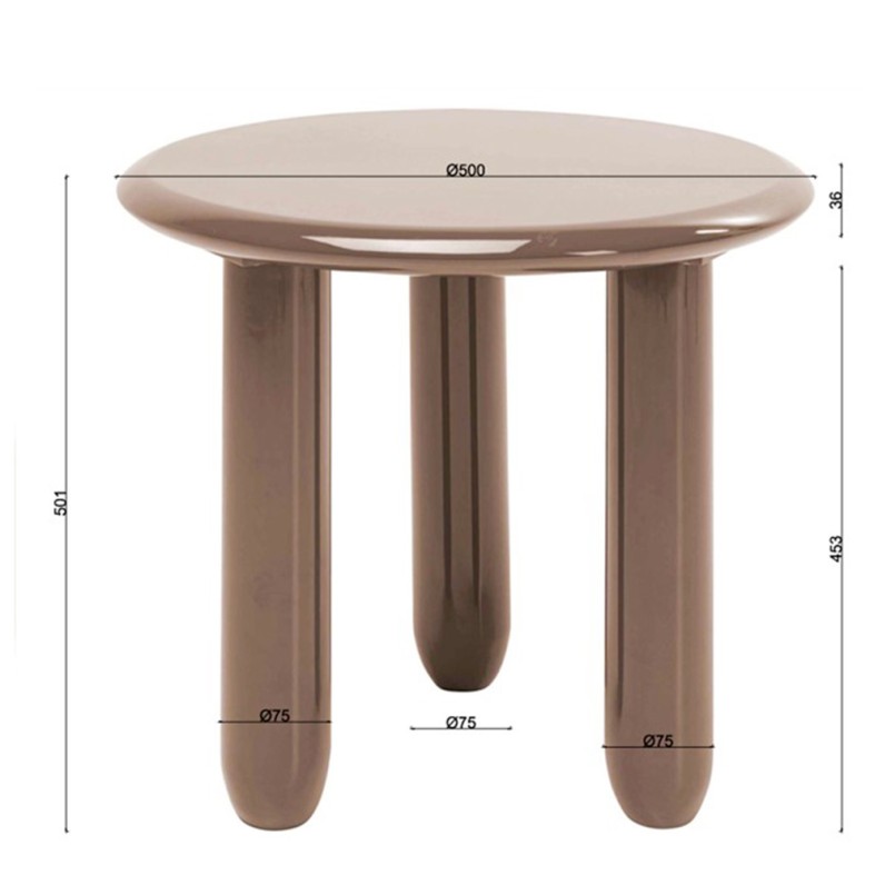 Bijzettafel Eliano Ø50cm mokka Kare Design