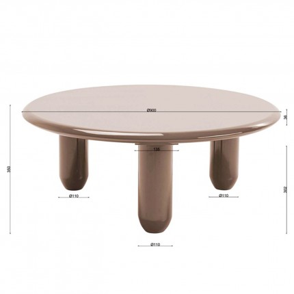 Coffee Table Eliano Ø90cm mocha Kare Design