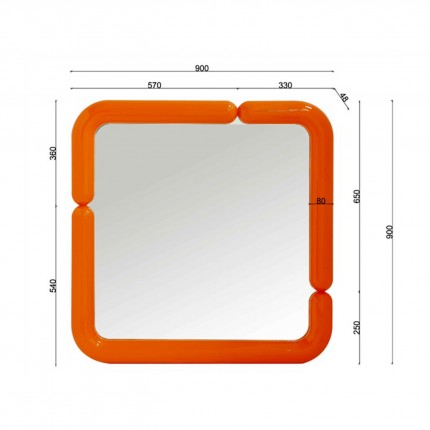 Wall Mirror Eliano 90x90cm orange Kare Design