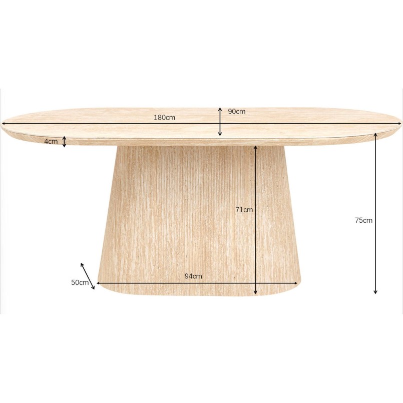 Table Alma Travertin 180x90cm