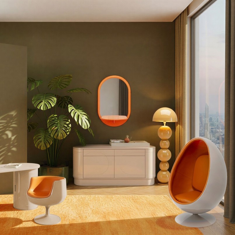 Draaifauteuil Eye Ball oranje Kare Design