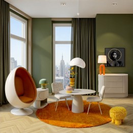 Carpet Cosy Ø200cm orange Kare Design