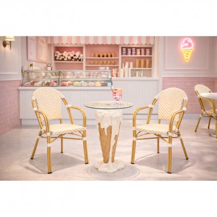 Tuinstoel met armleuningen Montmartre beige Kare Design