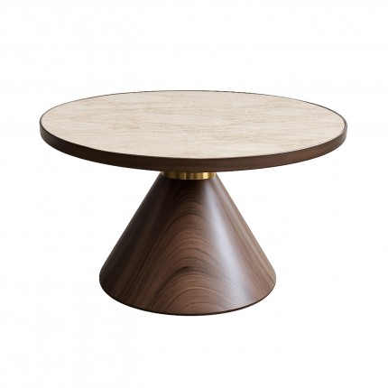 Salontafel Cono Travertino Ø70cm walnoot Kare Design