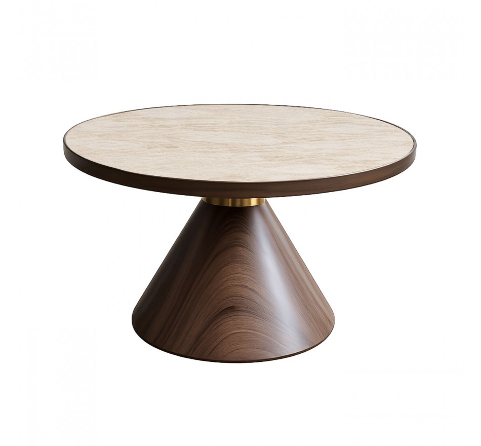 Coffee Table Cono Travertino Ø70cm walnut Kare Design