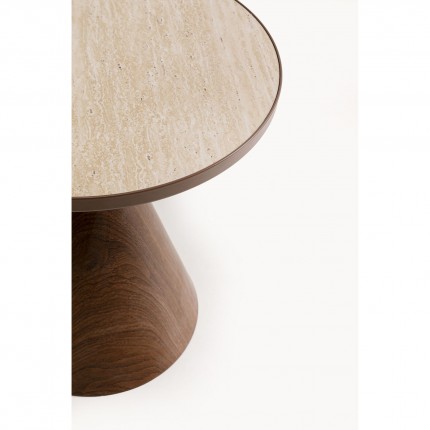 Bijzettafel Cono Travertino Ø50cm walnoot Kare Design