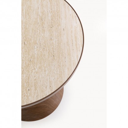 Bijzettafel Cono Travertino Ø50cm walnoot Kare Design