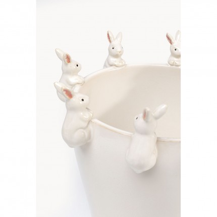 Vaas witte konijntjes 31cm Kare Design