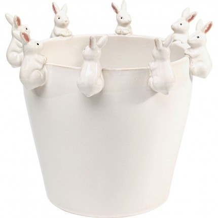 Vaas witte konijntjes 31cm Kare Design