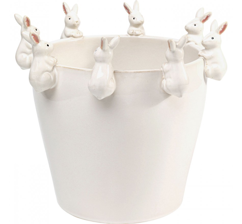 Vaas witte konijntjes 31cm Kare Design