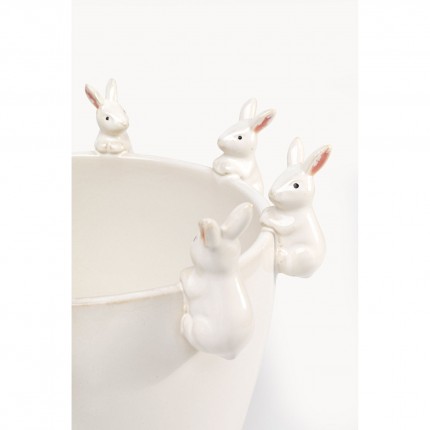 Vaas witte konijntjes 31cm Kare Design
