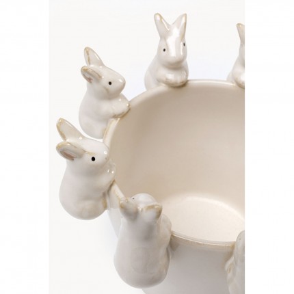 Vaas witte konijntjes 14cm Kare Design