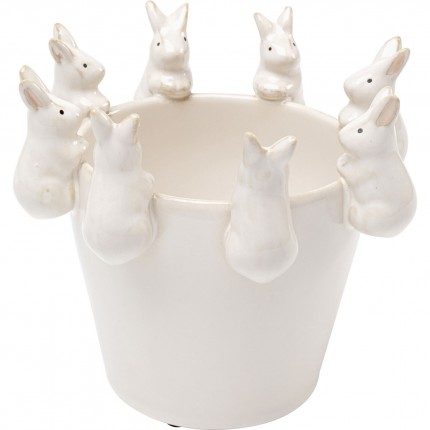 Vaas witte konijntjes 14cm Kare Design