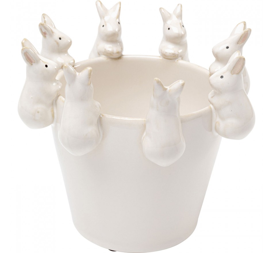 Vaas witte konijntjes 14cm Kare Design