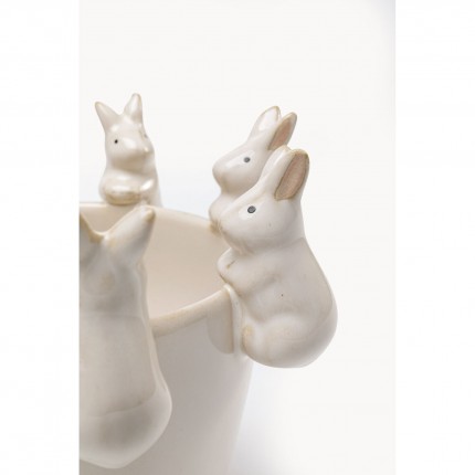 Vaas witte konijntjes 14cm Kare Design