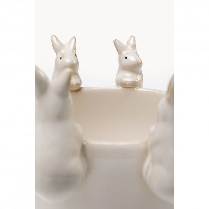 Vase white bunnies 14cm Kare Design