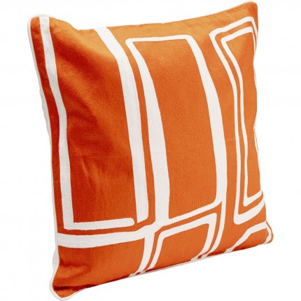 Kussen Arty oranje en wit Kare Design