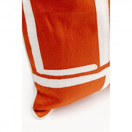 Kussen Arty oranje en wit Kare Design
