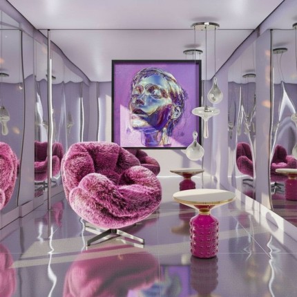 Swivel Armchair Cutie purple Kare Design