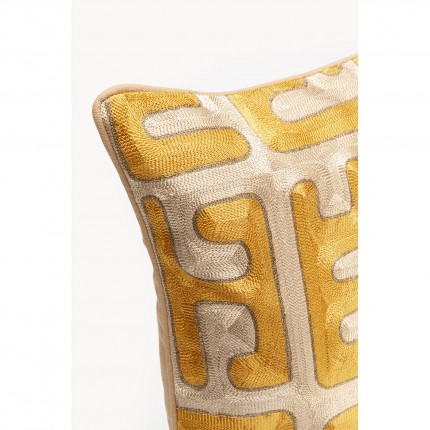 Kussen Meander geel en beige Kare Design