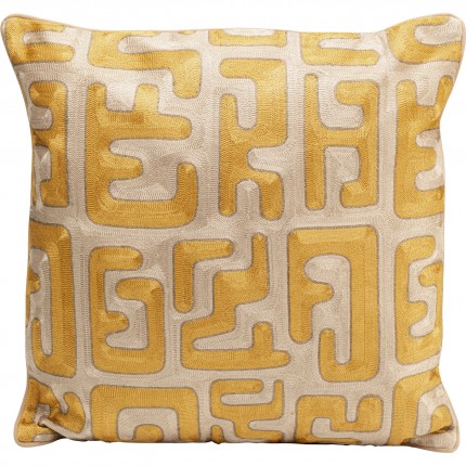 Kussen Meander geel en beige Kare Design